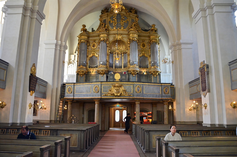 18 - The interior of the Maria Magdalena Church in Stockholm, featuring its large, ornate organ
